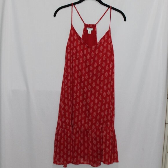 Old Navy Red and White Pattern Strappy Sun Dress with Ruffle Hem - Picture 11 of 15